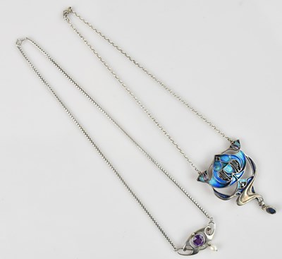 Lot 1014 - A contemporary sterling silver and enamel...