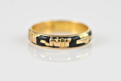 Lot 2560 - A George III yellow metal and black enamel...