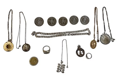 Lot 1328 - Various items of hallmarked silver jewellery,...