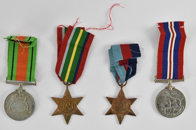Lot 376 - A group of four WWII medals comprising the...