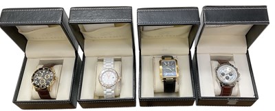 Lot 1399 - KLAUS-KOBEC; four boxed designer wristwatches,...