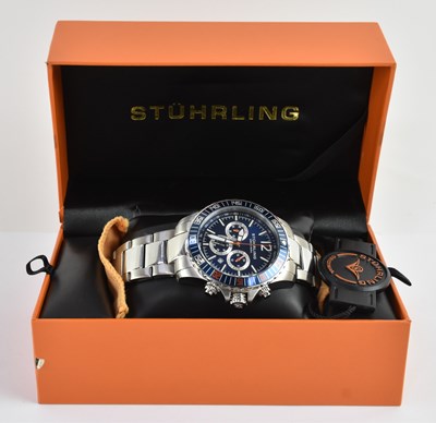 Lot 1407 - STUHRLING; a gentleman's stainless steel...