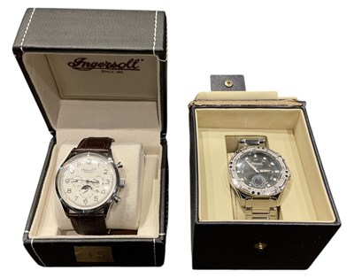Lot 1408 - INGERSOLL; a boxed gentleman's chronograph...