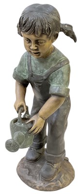 Lot 648 - A painted and patinated bronze figure, 'Little...