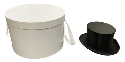 Lot 469 - ELEGANT; a top hat, internal measurement 16.5...