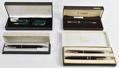 Lot 303 - PARKER; a cased Parker Victory fountain pen,...