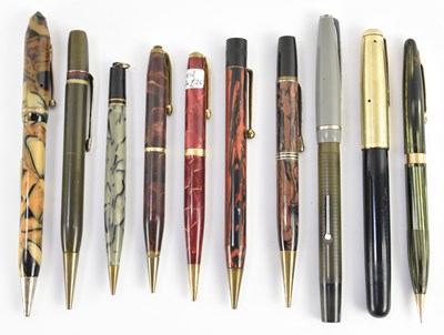Lot 267 - Ten assorted vintage pens, fountain pens and...