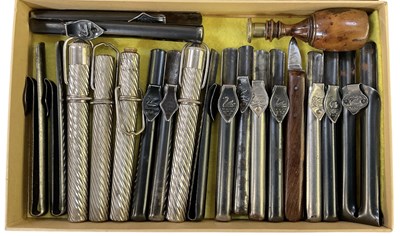 Lot 346 - A collection of assorted pen holders and pen...