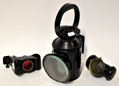 Lot 336 - LNER; a black painted Loco lamp, height 29cm,...