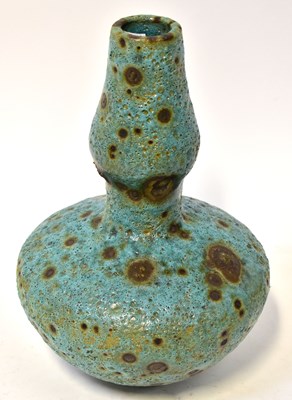 Lot 197 - A studio pottery double gourd lava glaze vase,...
