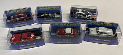 Lot 135 - SCALEXTRIC; six boxed cars, a Ferrari 250 GT,...