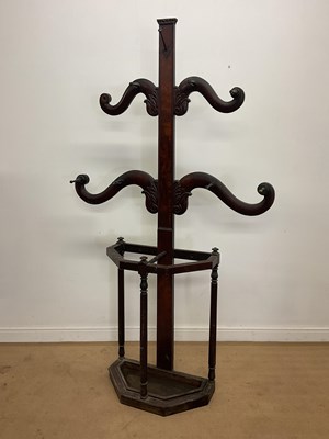 Lot 820 - A 19th century mahogany hat and coat hall...