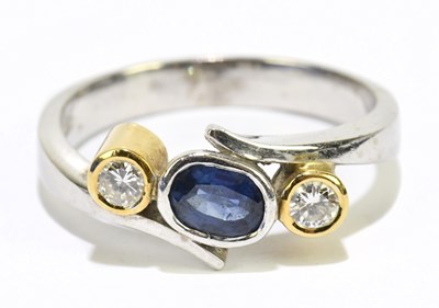 Lot 1050 - A 18ct white gold and yellow gold mounted...
