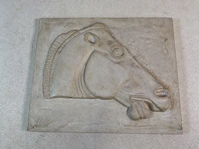 Lot 304 - A Grecian chariot horse in relief in Portland...