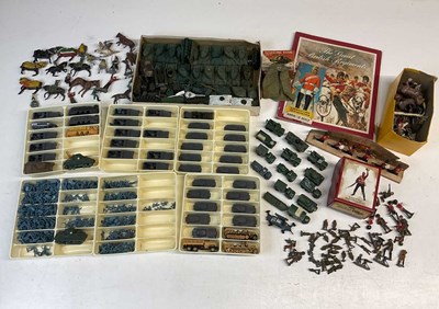 Lot 239 - A quantity of military figures and vehicles,...