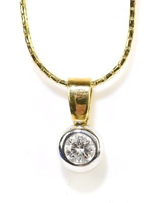 Lot 1339 - An 18ct white gold chain suspending a small...