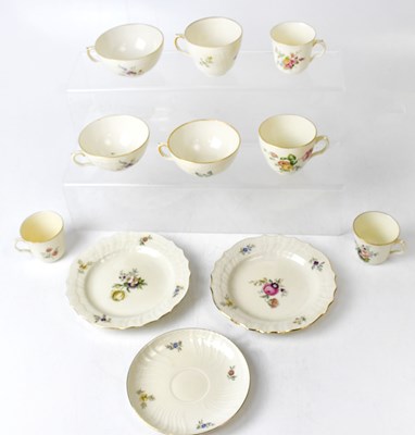 Lot 216 - ROYAL COPENHAGEN; a cream ground gilt...