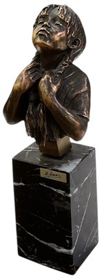 Lot 589 - A PARO; a modern Spanish bronzed resin figure,...