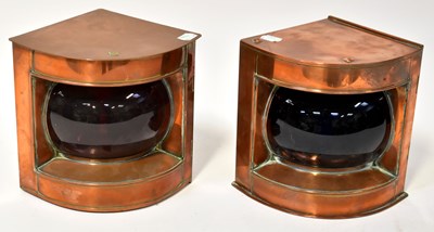 Lot 516 - A pair of brass starboard and port ship's...