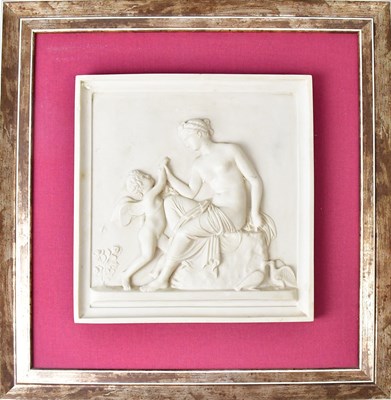 Lot 161 - AFTER P. IPSEN; a Parian ware plaque depicting...