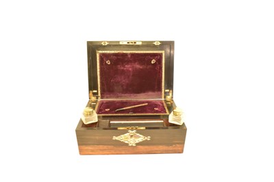 Lot 262 - A 19th century coromandel writing slope, with...