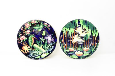 Lot 173 - MALING WARE; two decorative pottery wall...