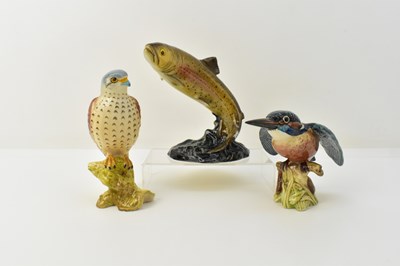 Lot 106 - BESWICK; three pottery animals comprising a...
