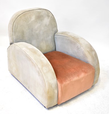 Lot 16 - An Art Deco armchair upholstered in grey and...