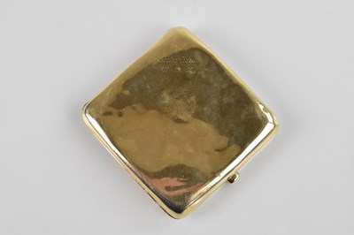Lot 1443 - A 9ct yellow gold cigarette case of square...
