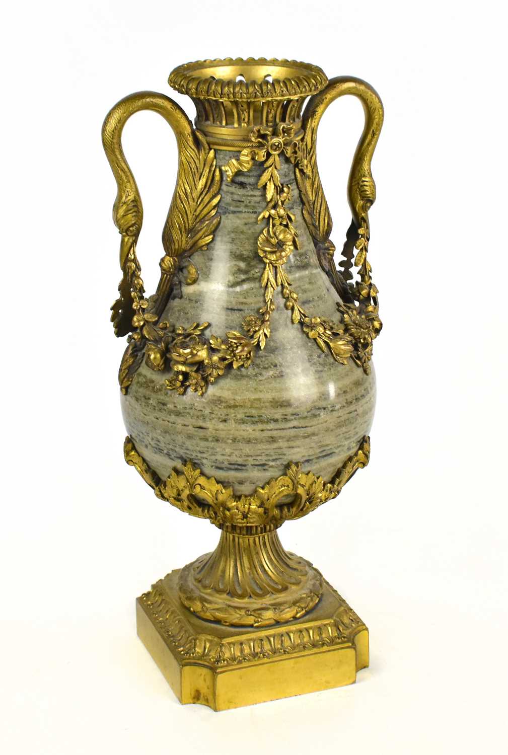 Lot 324 - A 19th century gilt metal mounted marble vase