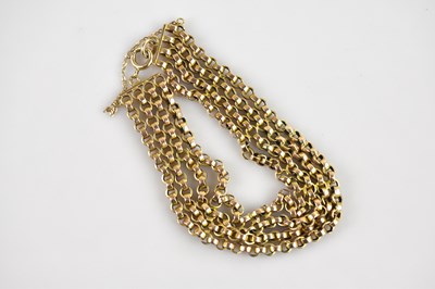Lot 1126 - An early 20th century yellow metal curb link...