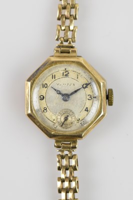 Lot 518 - VERTEX; a lady's 9ct gold cased wristwatch,...