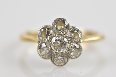 Lot 2304 - A Victorian yellow metal diamond set daisy...