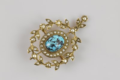 Lot 2207 - An Edwardian yellow metal seed pearl and...