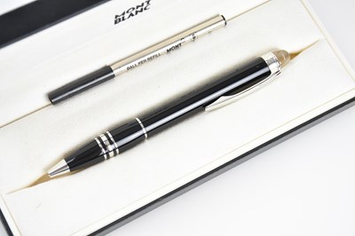 Lot 76 - MONTBLANC; a black resin and chrome Starwalker...