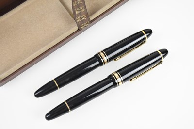 Lot 37 - MONTBLANC; a Meisterstück black resin and gold...