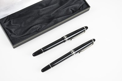 Lot 38 - MONTBLANC; a Meisterstück black resin and...