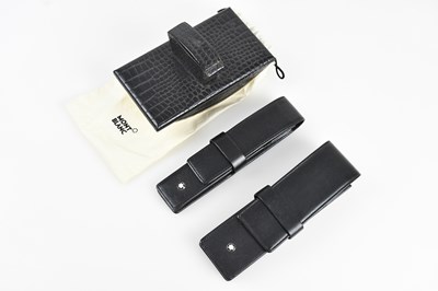Lot 74 - MONTBLANC; a black calfskin pen pouch for two...