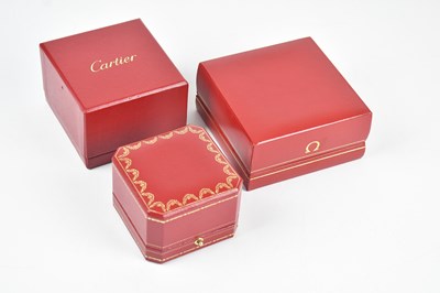 Lot 143 - CARTIER; an empty red textured fine grain...