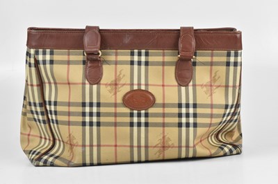 Lot 227 - BURBERRYS; a large coated leather Haymarket...