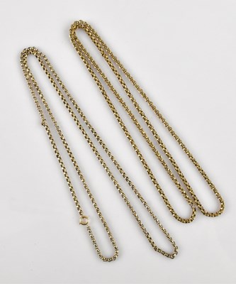 Lot 2051 - A yellow metal box link belcher chain, length...