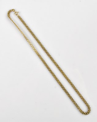 Lot 2164 - A 9ct yellow gold double link necklace, length...