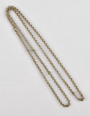 Lot 2103 - A yellow metal curb link belcher necklace,...