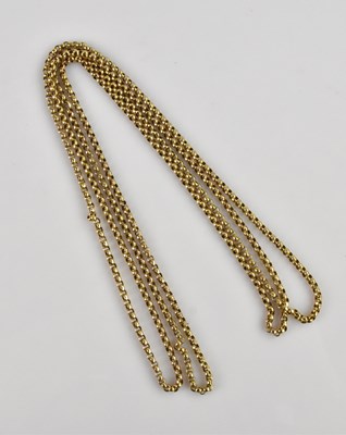 Lot 2052 - A yellow metal curb link belcher chain,...