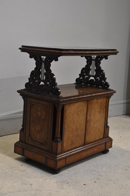 Lot 191 - A 19th century burr walnut music cabinet,...