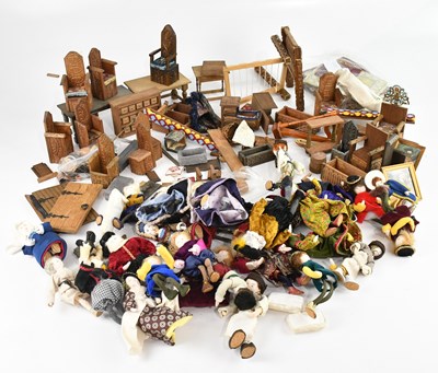 Lot 420 - A collection of Tudor style doll's house...
