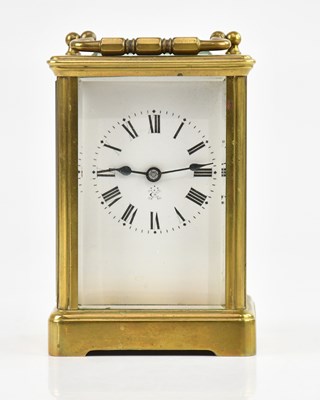 Lot 388 - A French brass cased carriage clock, with...