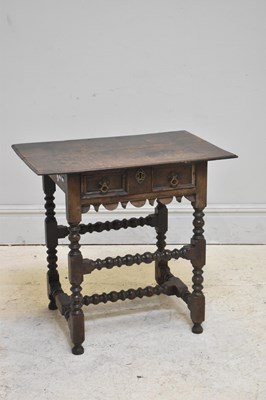 Lot 110 - A late 17th century and later oak side table...