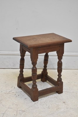 Lot 91 - An early 20th century oak joint stool, width...