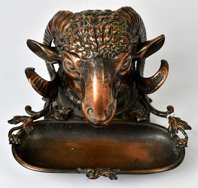 Lot 235 - A late 19th/early 20th century bronze ram's...